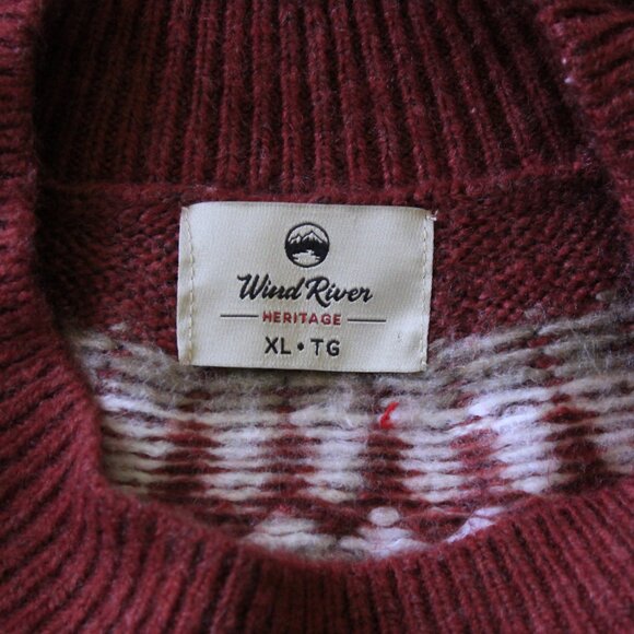Red Wind River Heritage Fair Isle style sweater Size XL Acrylic - Picture 10 of 10